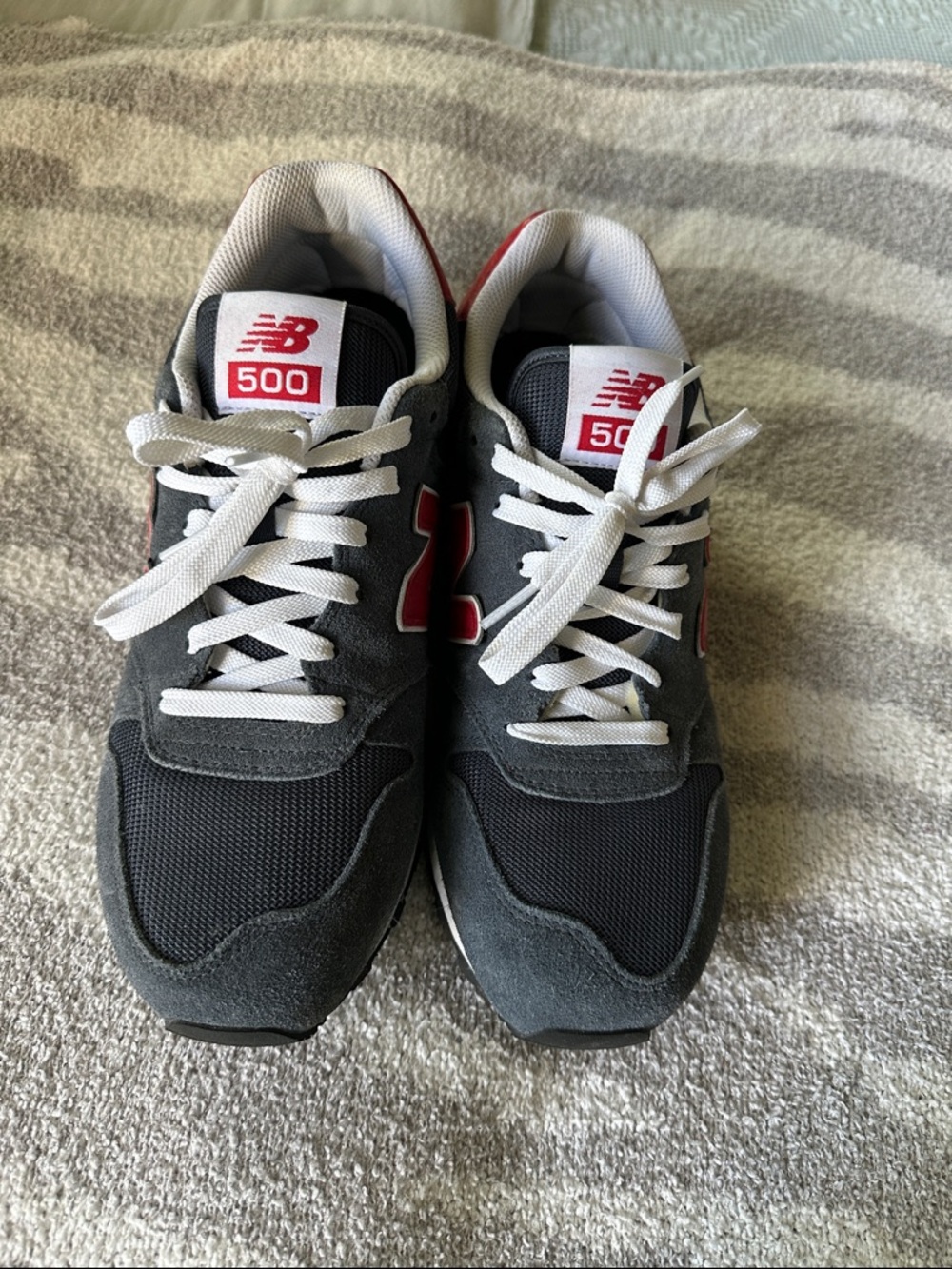 New Balance Gray with Red Accent Retro Runner